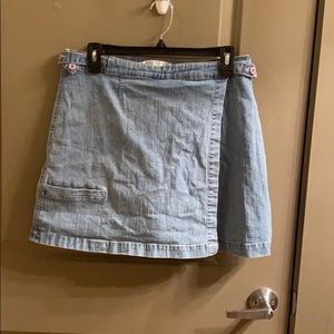 Light Wash Denim Wrap Skort